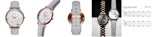 MVMT Beverly Marble Gray Leather Strap Watch 38mm